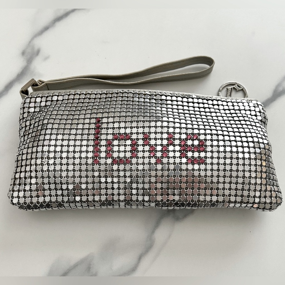 💎J.LO by Jennifer Lopez Sequinned Wristlet with “LOVE” lettering.